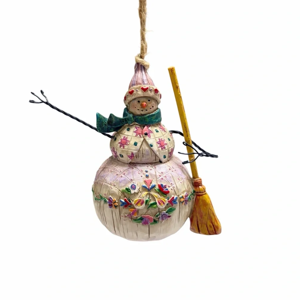 Jim Shore | Vintage Winter's Warmth Snowman Ornament